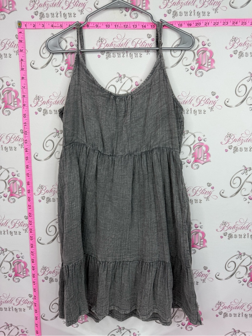 Kiwi punch dress Gray Tiered Midi Dress - Women's Lightweight Sleeveless